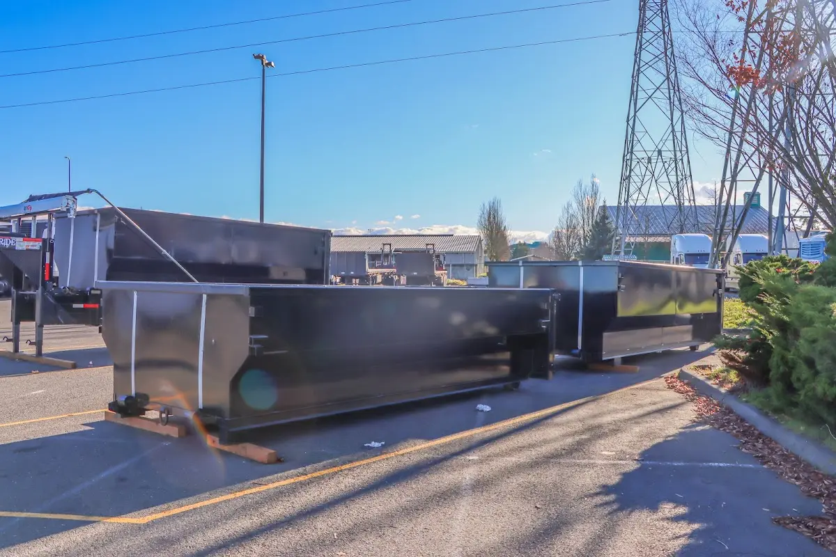 Roll-off dumpster ready for waste disposal at job site for Construction Dumpster Rental in Terrace Heights